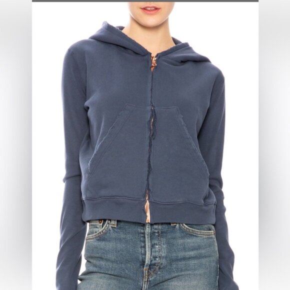 Frank & Eileen tee lab Zip Front Hoodie in Dark Blue, Size M, New without Tag - Picture 1 of 10